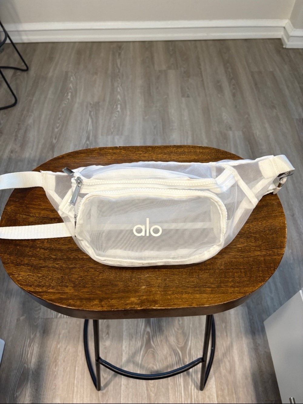 ALO Yoga Sheer White Mesh Waist Pack